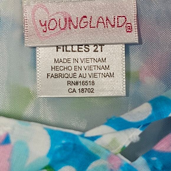 Youngland Sleeveless Floral Swiss Dot Dress w/Pink Rosette and Bolero Jacket 2T - Picture 14 of 16